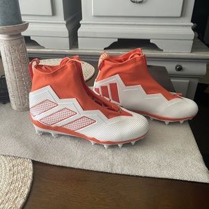 new men's 10.5 Adidas Nasty 2.0 Football lineman Cleats Orange/White GZ9605 FTBL